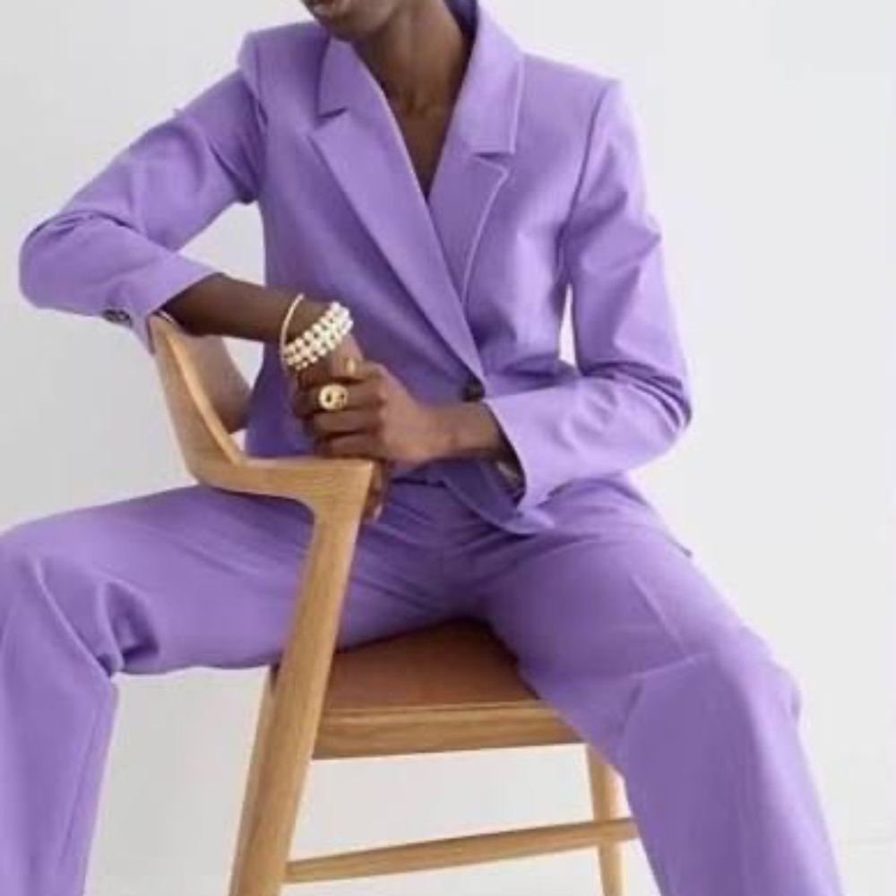 J Crew Lavender Cotton Suiting Pants Kate Sz 4